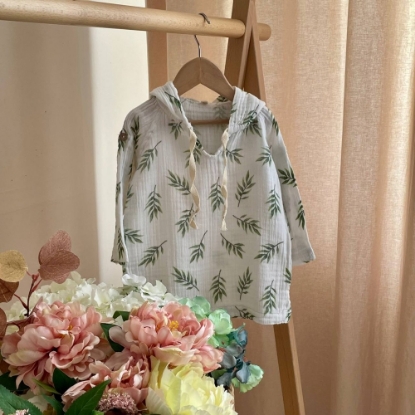 Bluza cu gluga din muselină pentru copii, Crengute – bumbac 100%